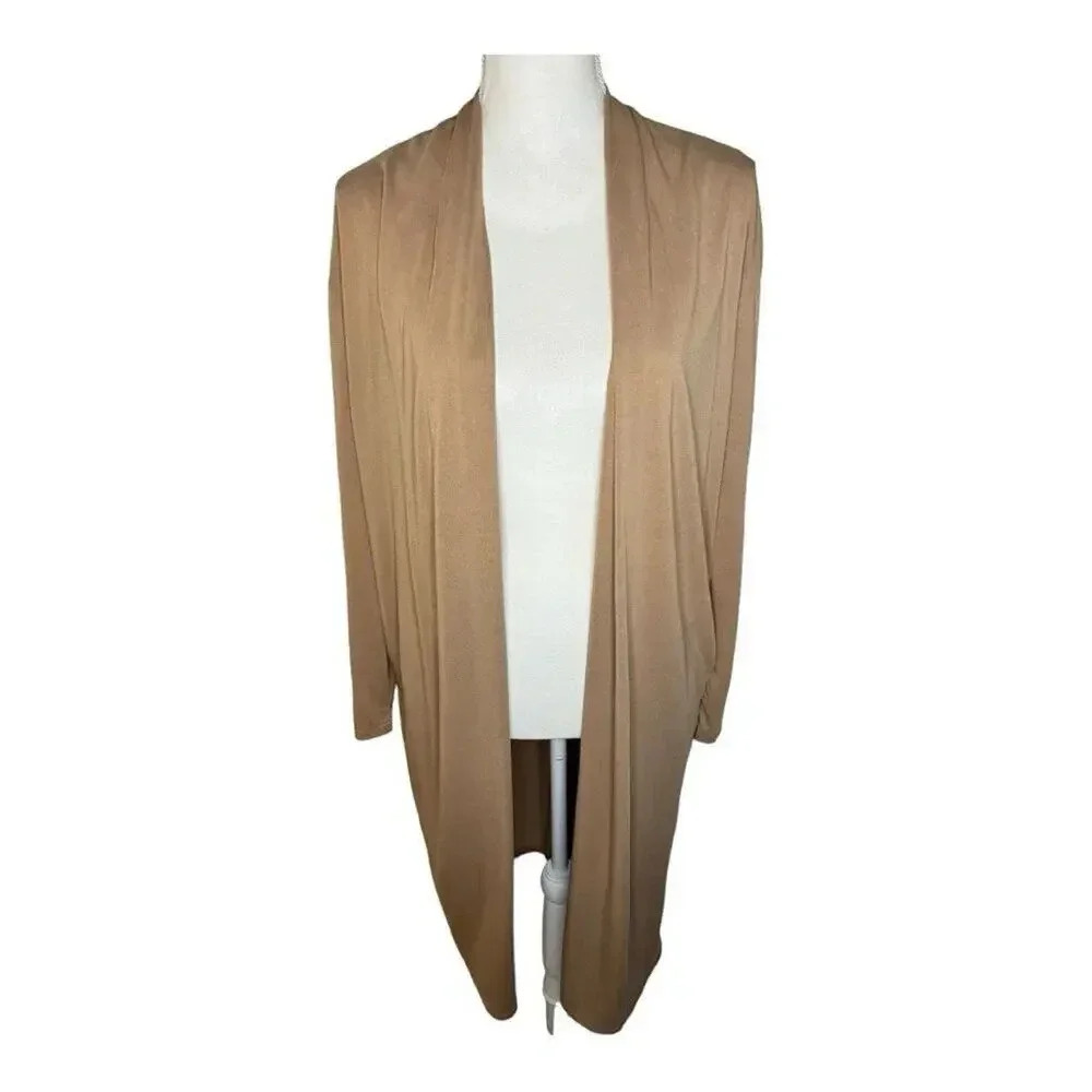 Oak + Fort Women’s Small‎ Camel Long Sleeved Lightweight Open Front Cardigan